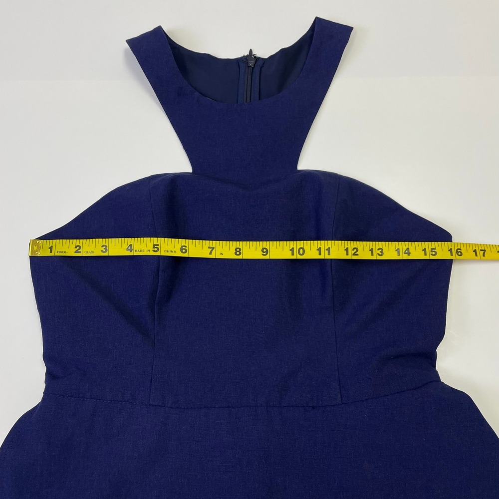 NWT Keepsake The Label Halter Navy Blue FitFlare Ruffle Mini Dress M Bridesmaid - Picture 13 of 16